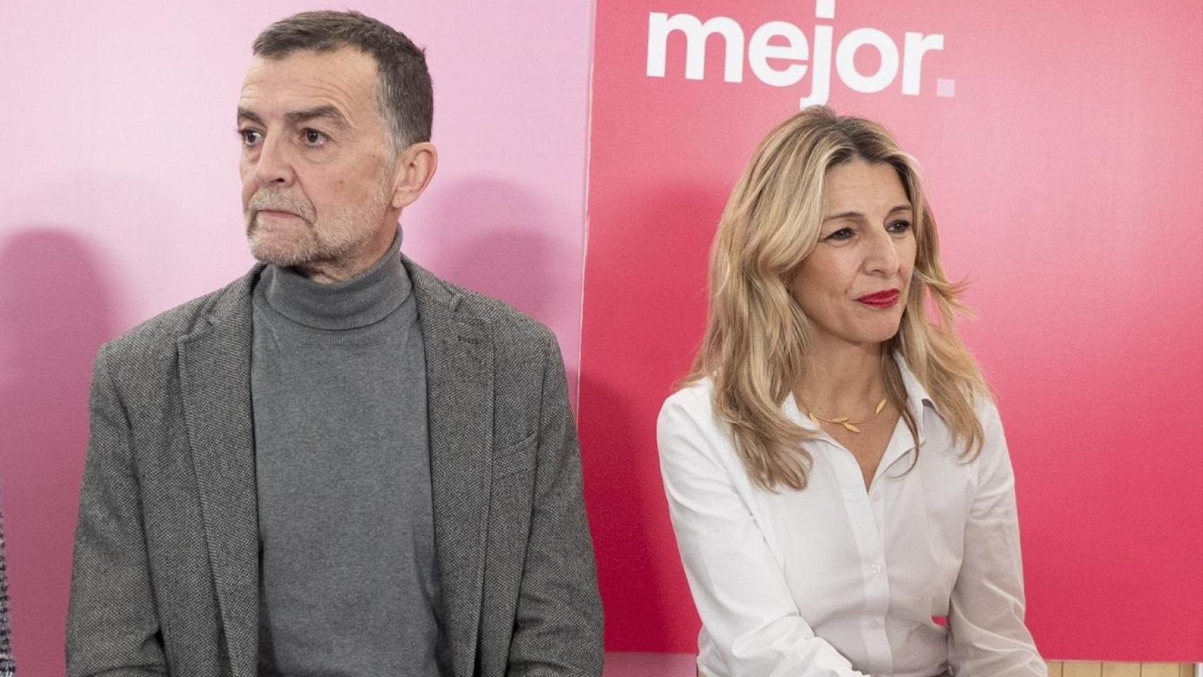 Yolanda Díaz junto al coordinador federal de IU, Antonio Maíllo, en una imagen de archivo.