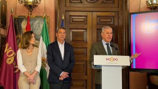 Imagen del alcalde, José Luis Sanz, durante la rueda de prensa.