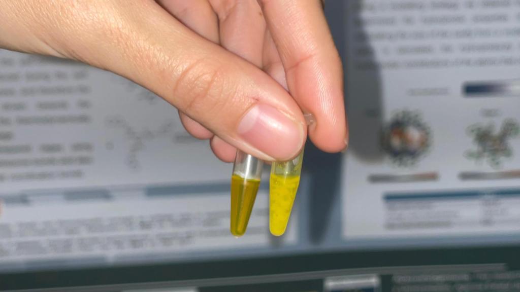 Muestra del cambio de brillo del sensor de escopolamina