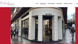 Captura del local de Zara en Juan Flórez en la página web de Cabalian, su holding propietario.