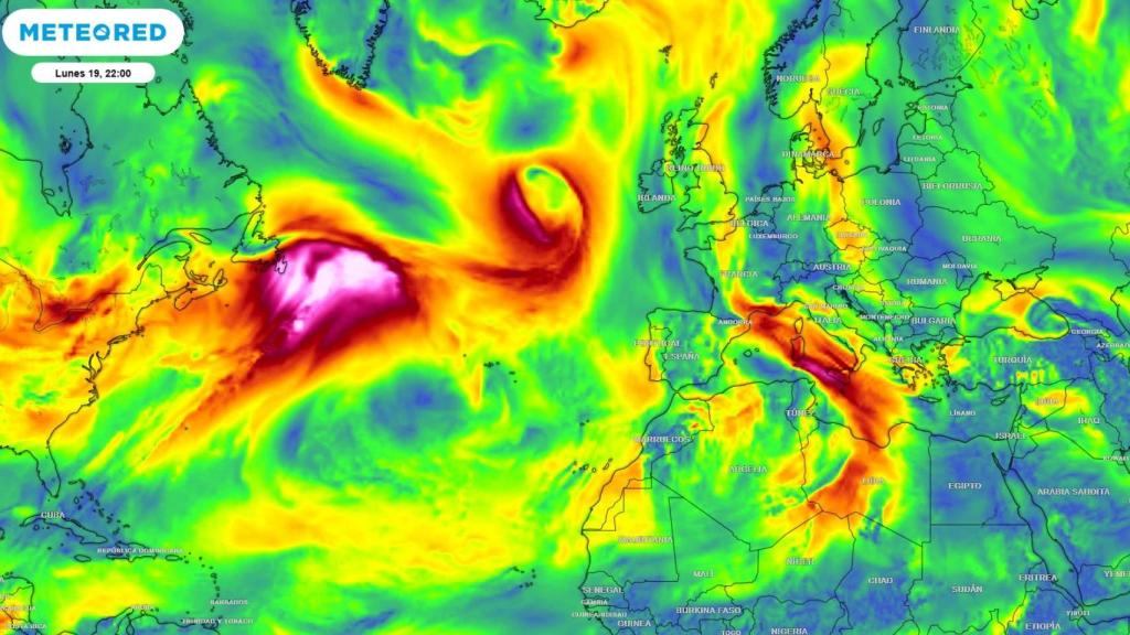 La aproximación de la borrasca Harry. Meteored.