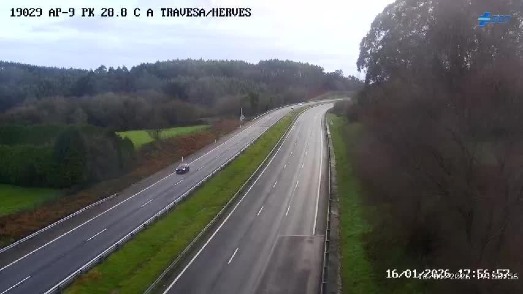 Punto de la AP-9 cercano al accidente.