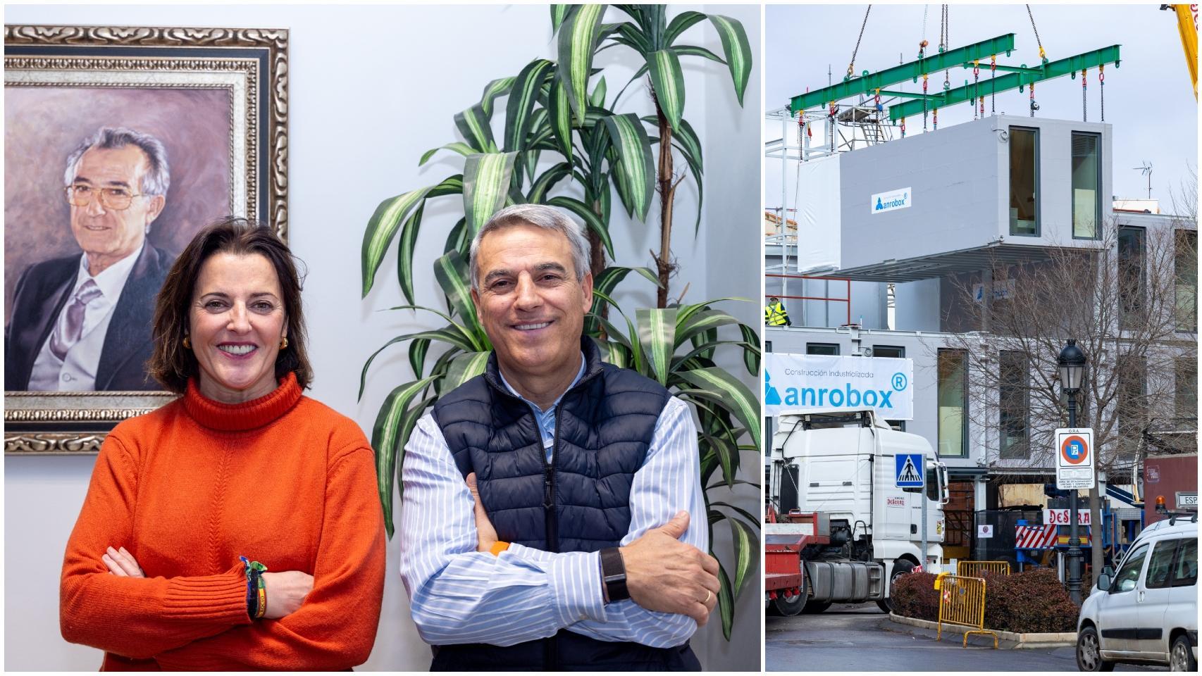 Los hermanos Rodríguez, propietarios de ANRO, y el montaje del hotel en Tomelloso.