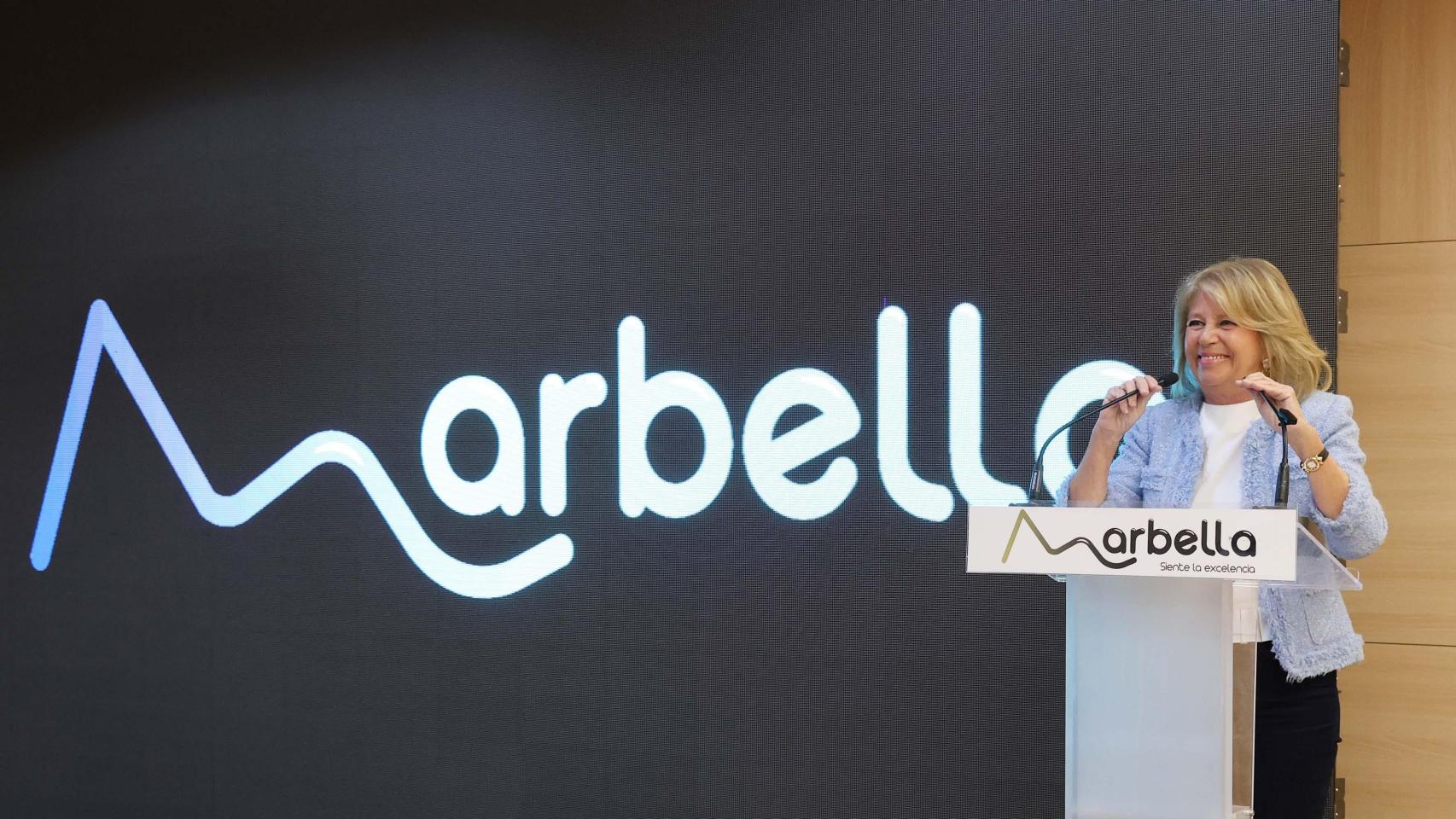 La alcaldesa de Marbella, Ángeles Muñoz, en la presentación de los actos en Fitur.