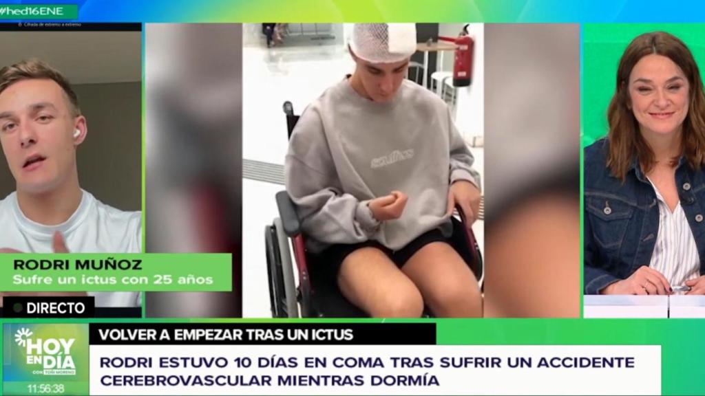 Toñi Moreno entrevista a Rodri Muñoz, el joven que ha empezado de cero tras sufrir un ictus.