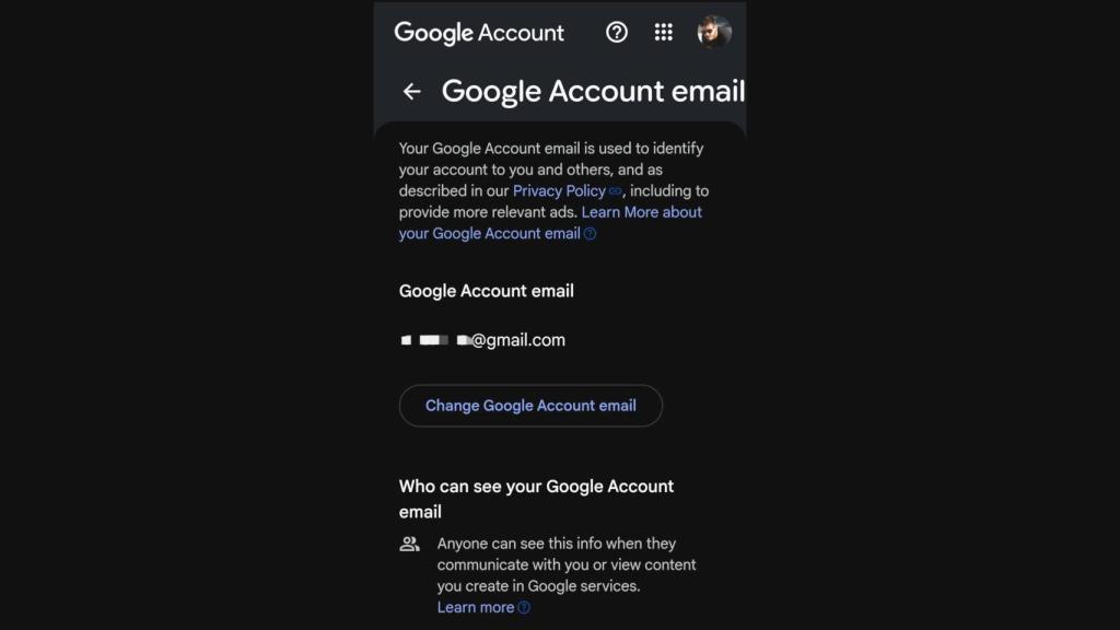 Nueva opción para cambiar la dirección de correo de Gmail
