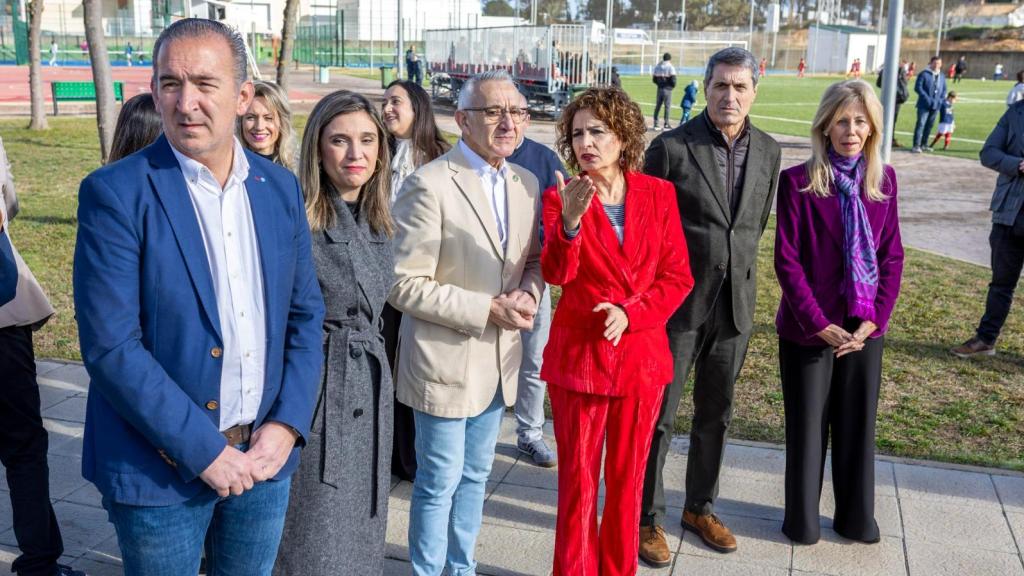 La vicepresidenta del Gobierno, María Jesús Montero, en un acto en Bonares (Huelva).