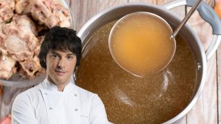 Jordi Cruz, chef: El auténtico caldo de huesos se hace con 2 litros de agua mineral, 1 kilo de ternera y 12 gramos de sal