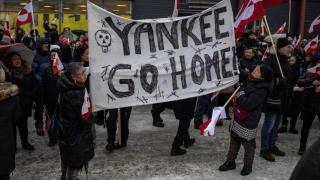 Manifestación de este sábado en Nuuk, la capital de Groenlandia.