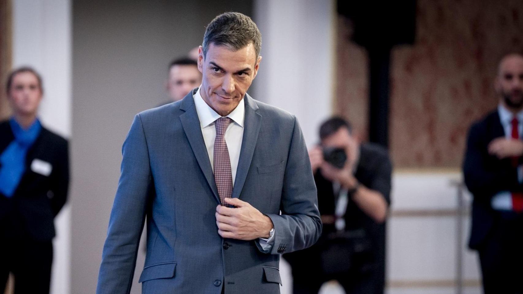 El presidente Pedro Sánchez, el jueves en el foro financiero internacional 'Spain Investors Day'.