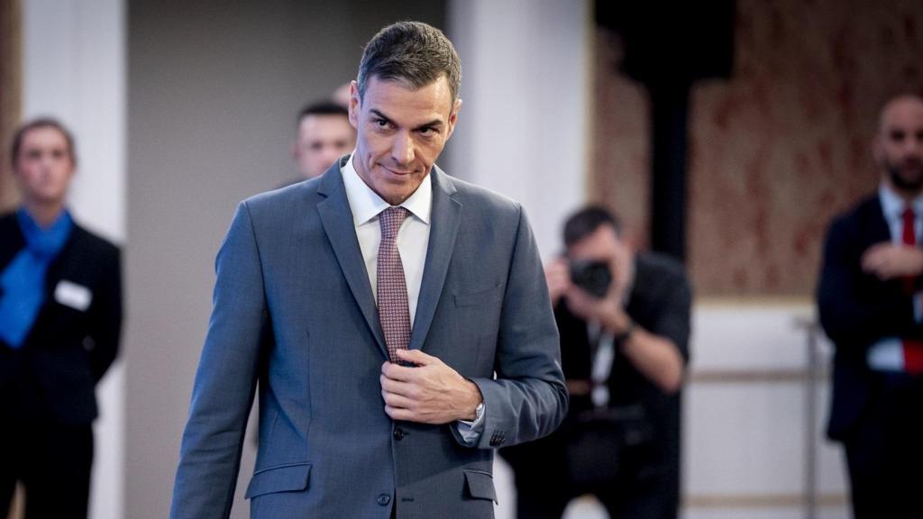 El presidente Pedro Sánchez, el jueves en el foro financiero internacional 'Spain Investors Day'.