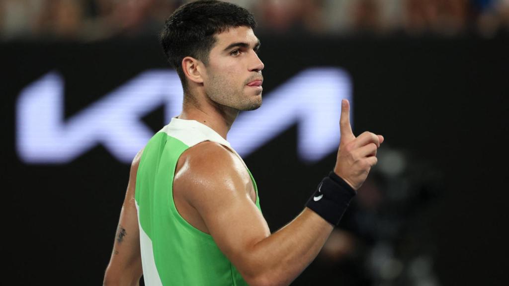 Carlos Alcaraz, durante su debut en el Open de Australia contra Walton.