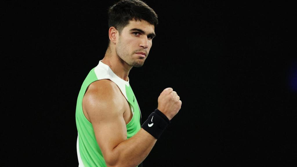 Alcaraz celebra un punto contra Walton.