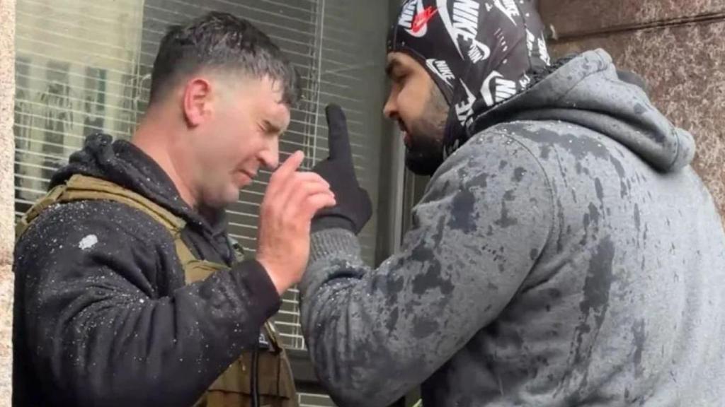 Jake Lang durante la manifestación.