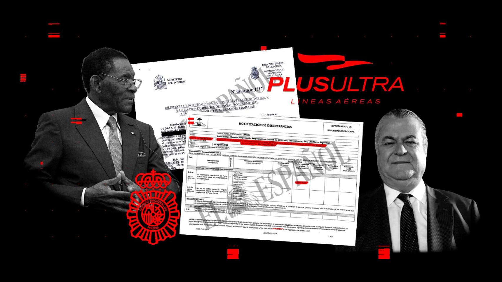 Teodoro Obiang, dictador de Guinea Ecuatorial, y Julio Martínez Sola, presidente y cofundador de Plus Ultra Líneas Aéreas