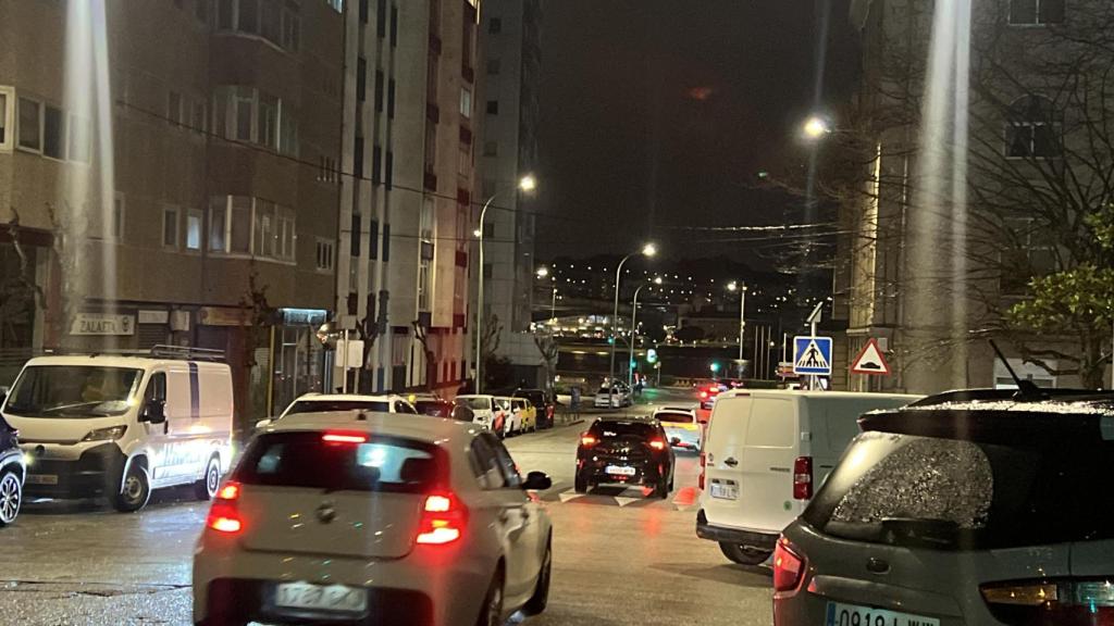 Una calle de A Coruña esta mañana.