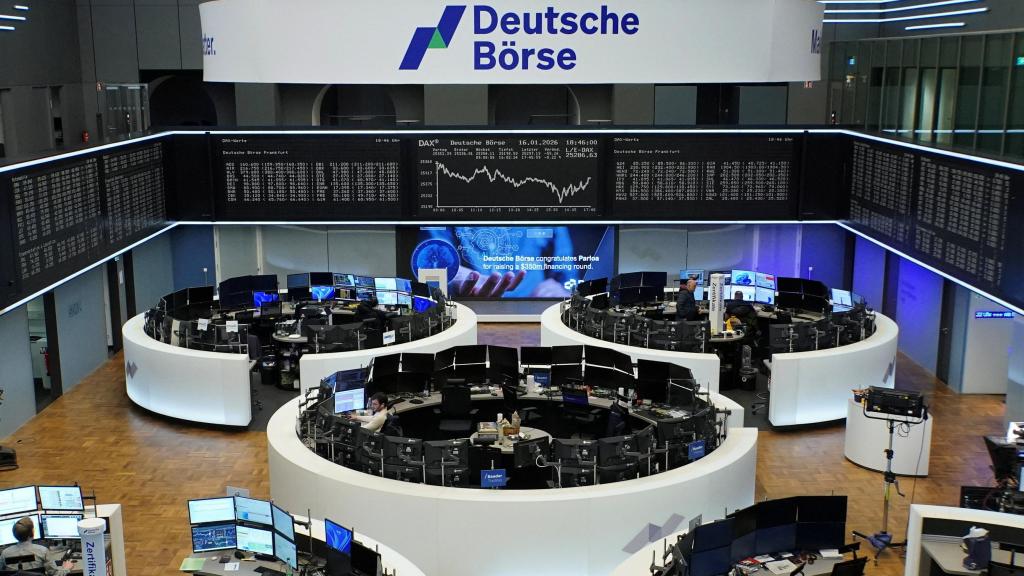 Interior de la Bolsa de Fráncfort.