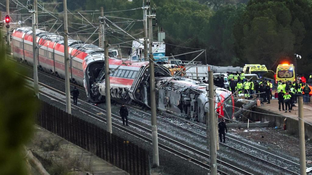 Así ha quedado el tren de Iryo tras el accidente de este domingo.