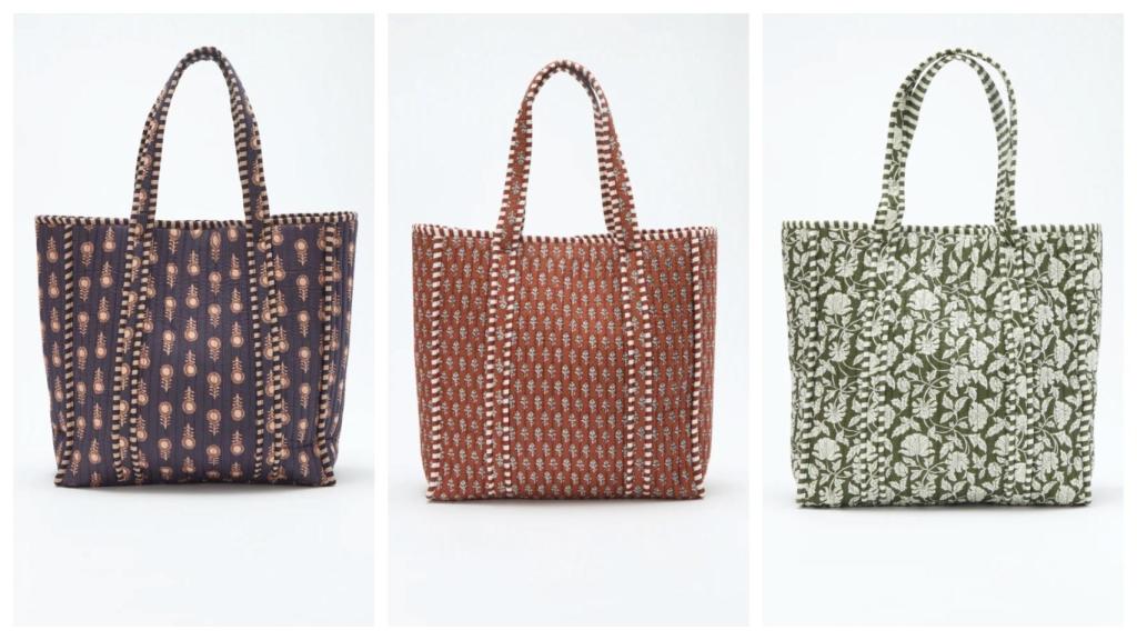 Bolso acolchado estampado.