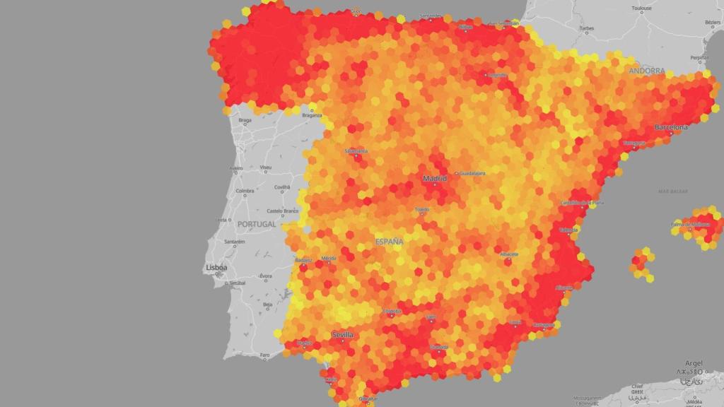 Mapa de fibra óptica.