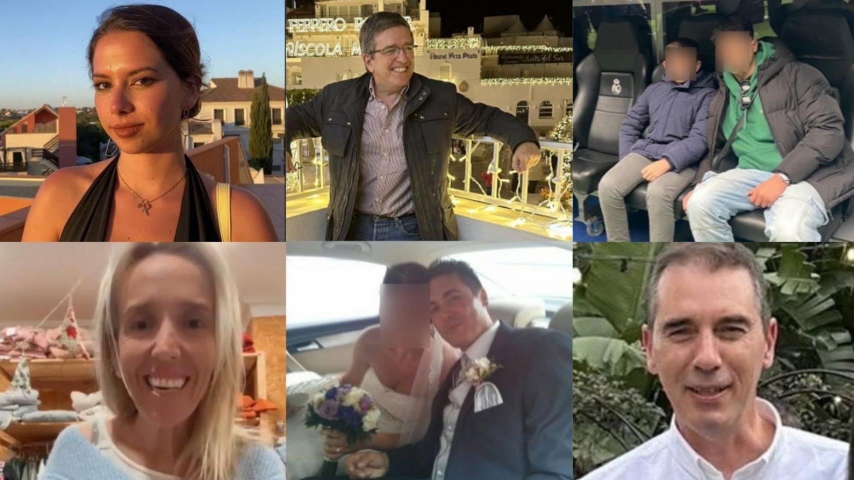 Miriam, Ricardo, la familia Zamorano, Antonio y Andrés, onubeneses desaparecidos en el accidente.