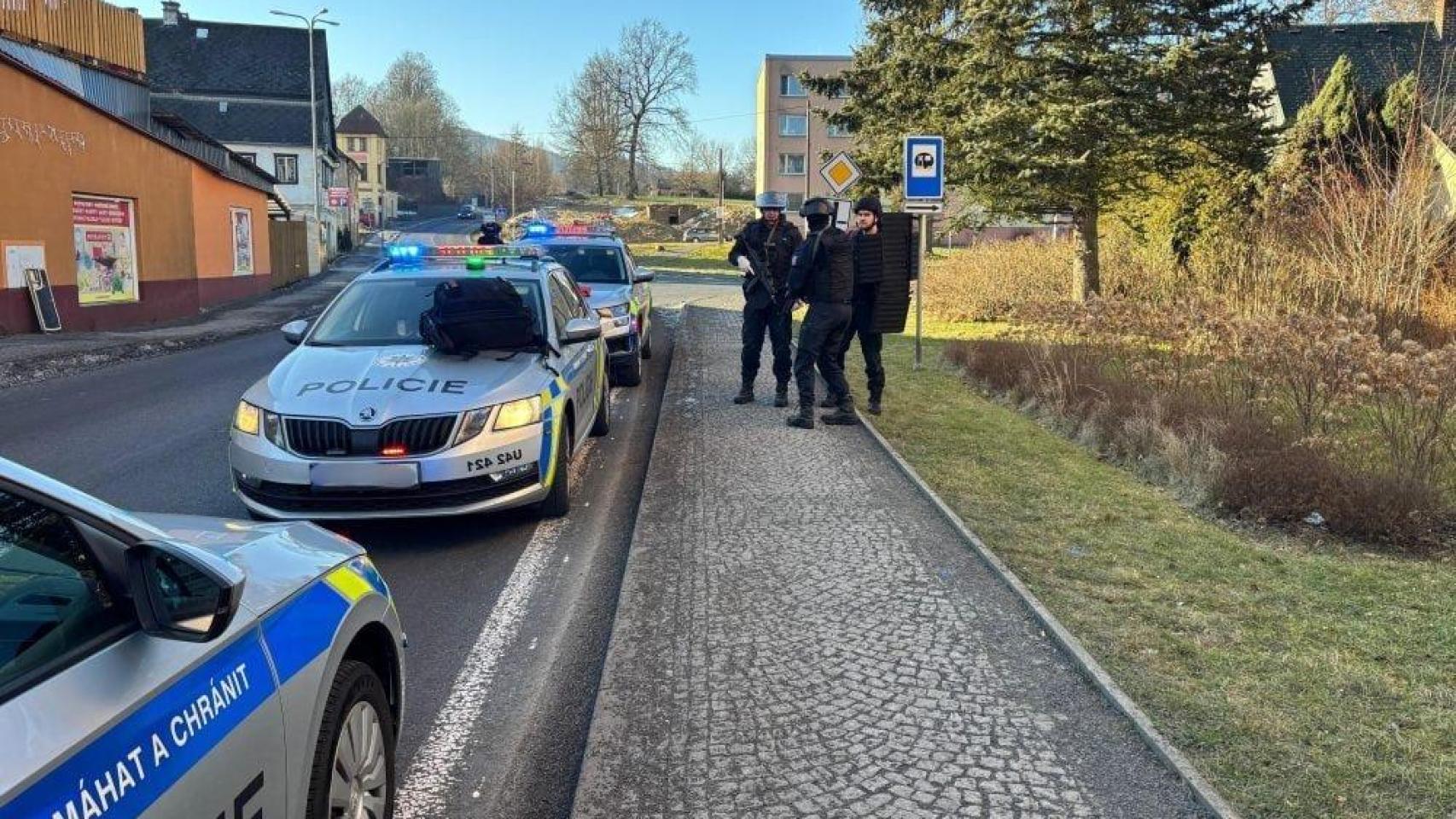 Zona del tiroteo en Chribska, al norte de la República Checa.