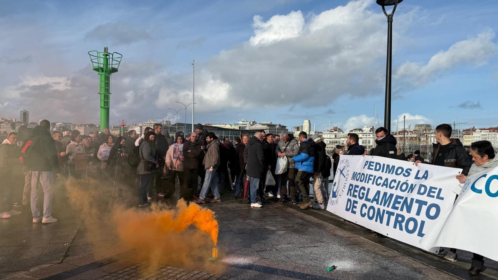Protesta de pescadores en A Coruña