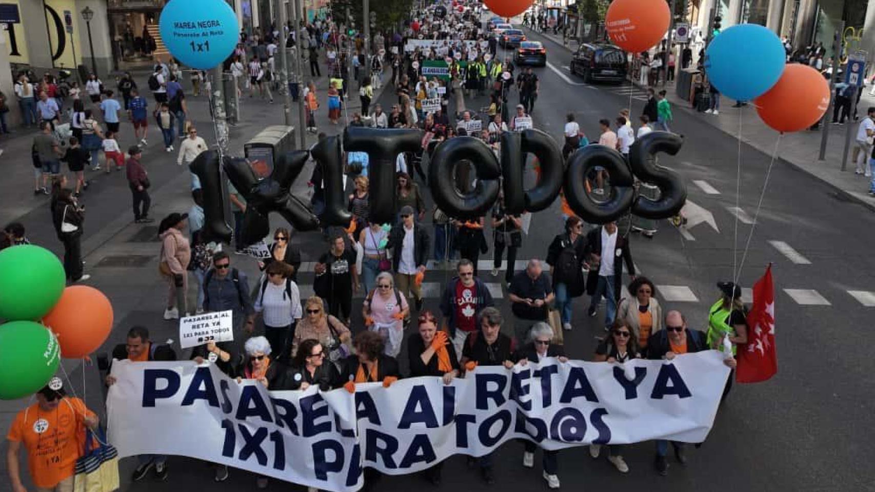 Procuradores y abogados durante un protesta que se produjo en Madrid.