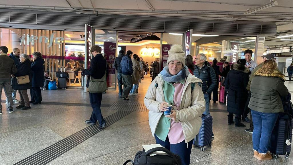 Nadia Rodríguez, pasajera en Atocha este lunes.
