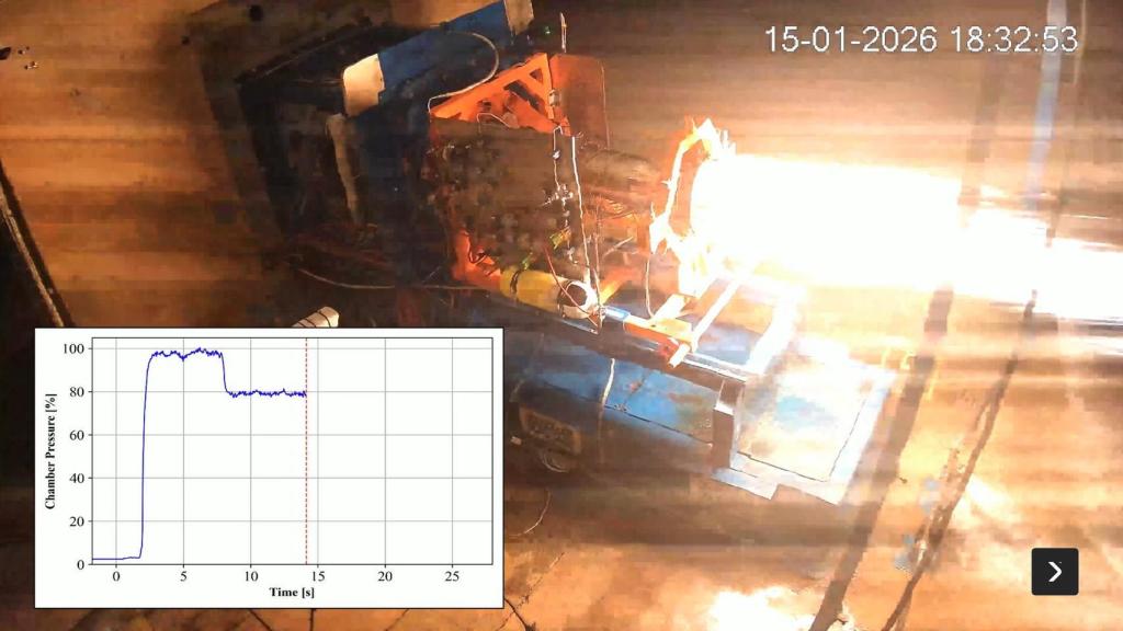 Motor TREPEL-C en la prueba.