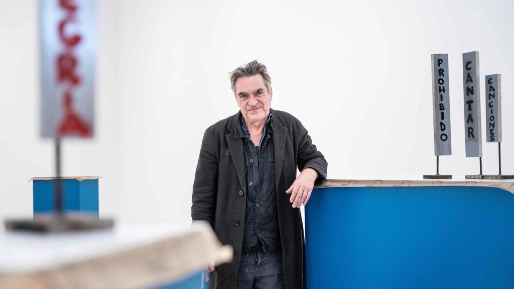 Jordi Colomer en la galería Albarrán Bourdais. Foto: Rodrigo Mínguez