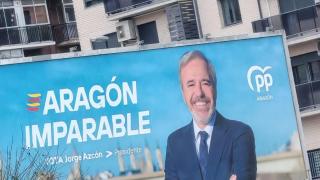 El cartel, en el que se pedía el voto para el PP.