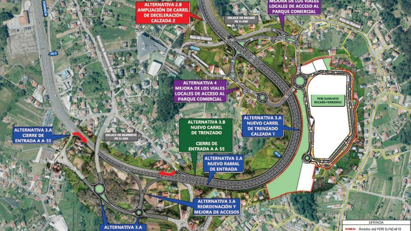 Mapa de la nueva área comercial de Recaré