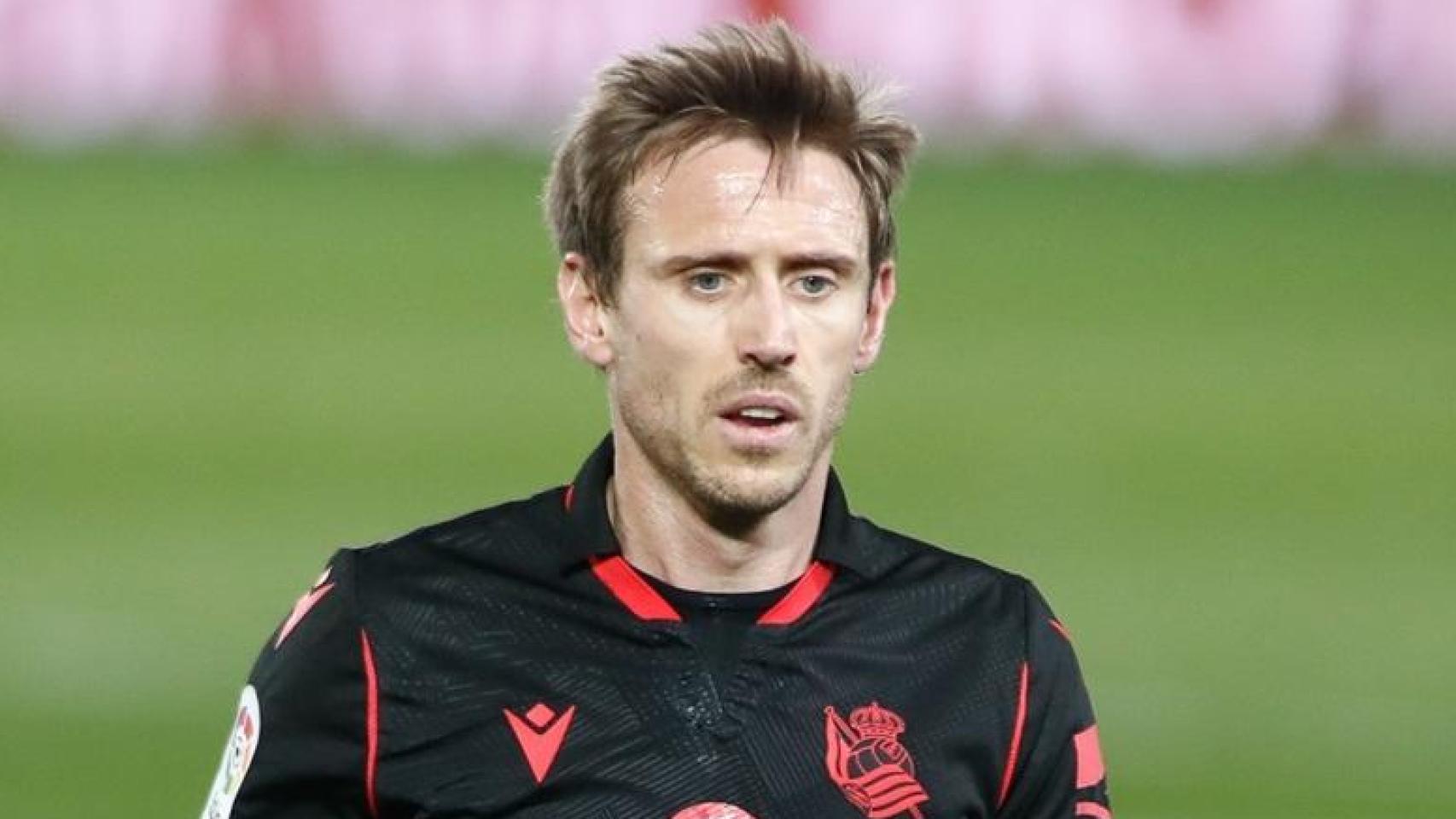 Nacho Monreal, durante un partido contra el Real Madrid en 2021.