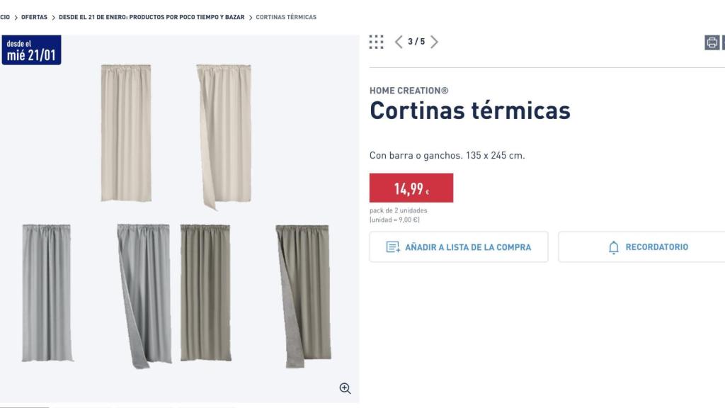 Cortinas térmicas.