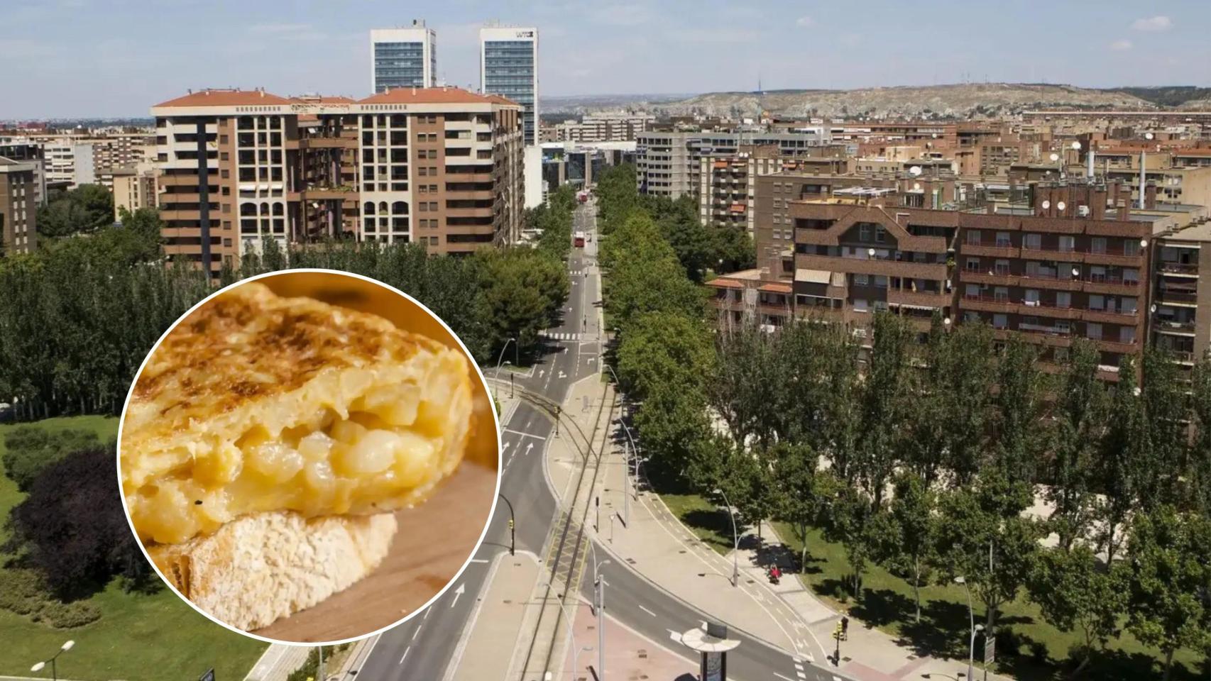Un barrio de Zaragoza y un pincho de tortilla.