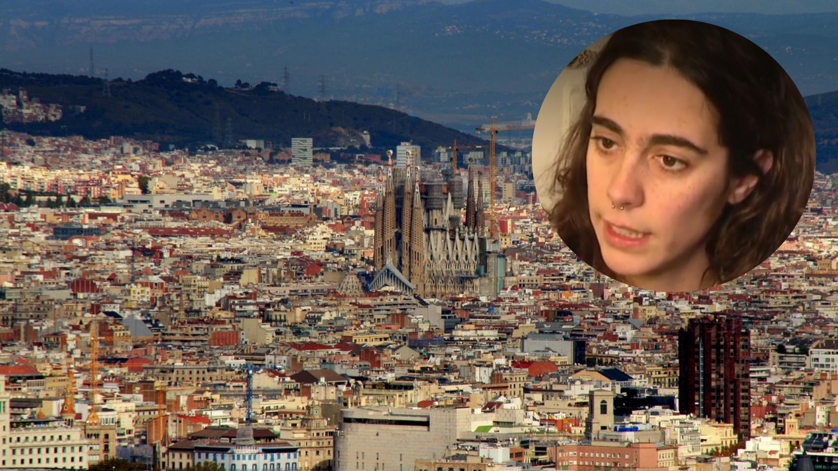 Montaje de Patricia (informativos Telecinco) y la ciudad de Barcelona (Pixabay).