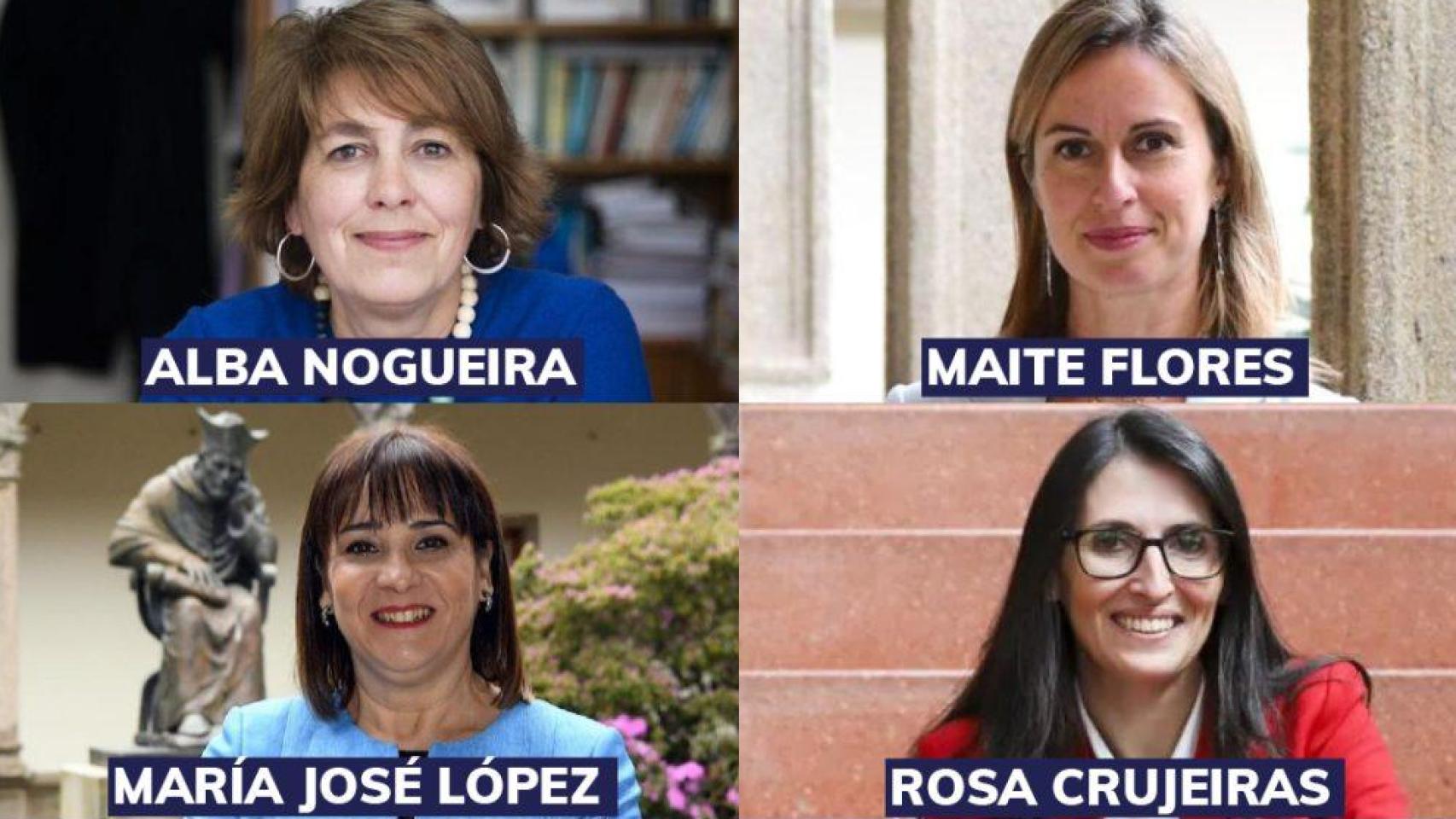 Las cuatro aspirantes al rectorado de la Universidad de Santiago debatirán este jueves