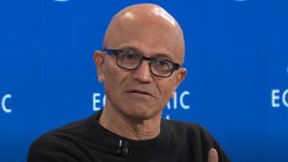 Satya Nadella, presidente y director ejecutivo de Microsoft, durante su intervención en el Foro de Davos 2026.