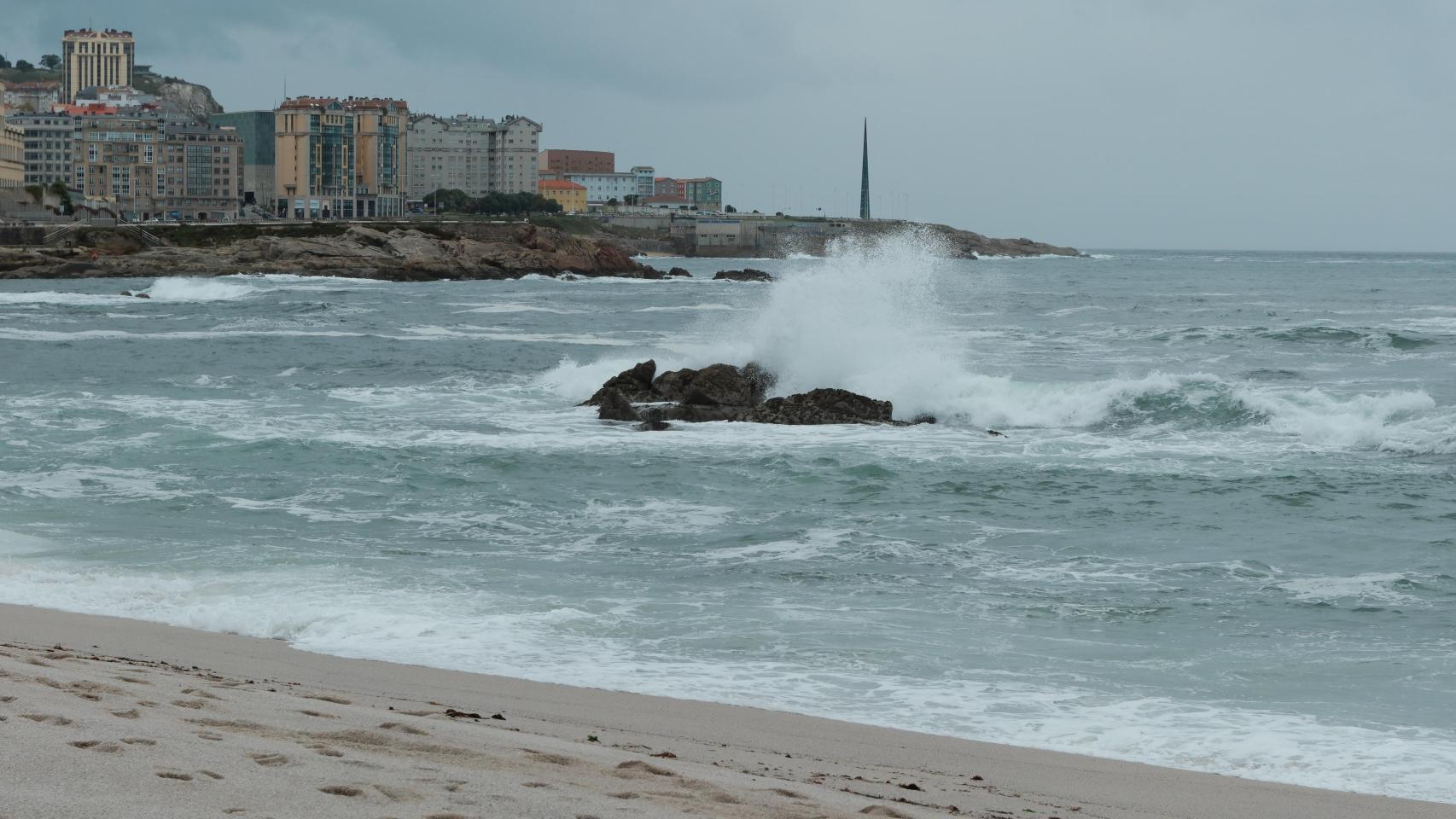 Un día de temporal marítimo en A Coruña