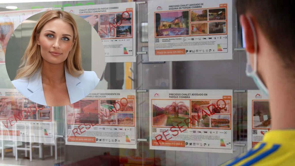 Montaje de María Matos con joven buscando vivienda.