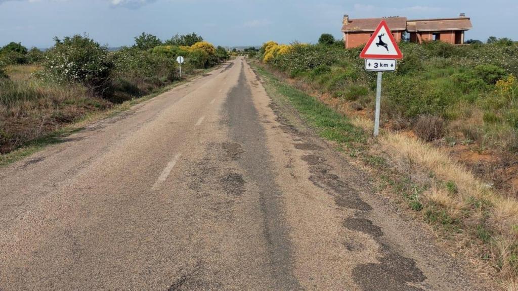 Estado de la carretera LE-5523 en Antimio de Arriba