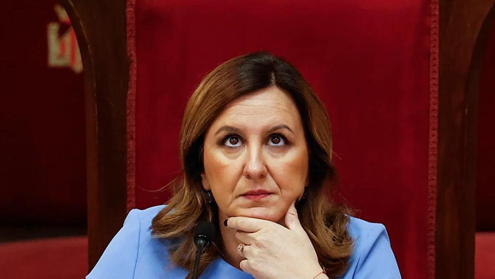 María José Catalá durante un pleno del Ayuntamiento de Valencia. EFE/Ana Escobar
