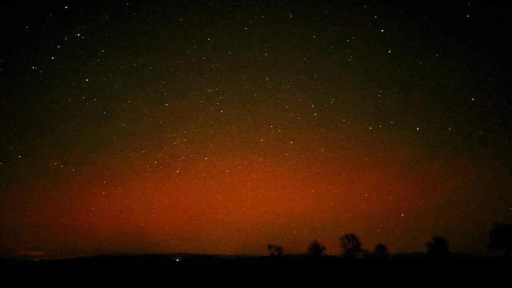 Aurora boreal desde Humanes (Guadalajara).