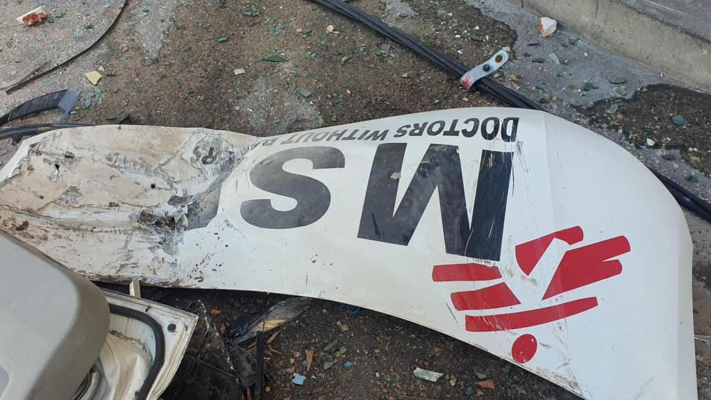 Un convoy de MSF en Gaza tras un bombardeo.