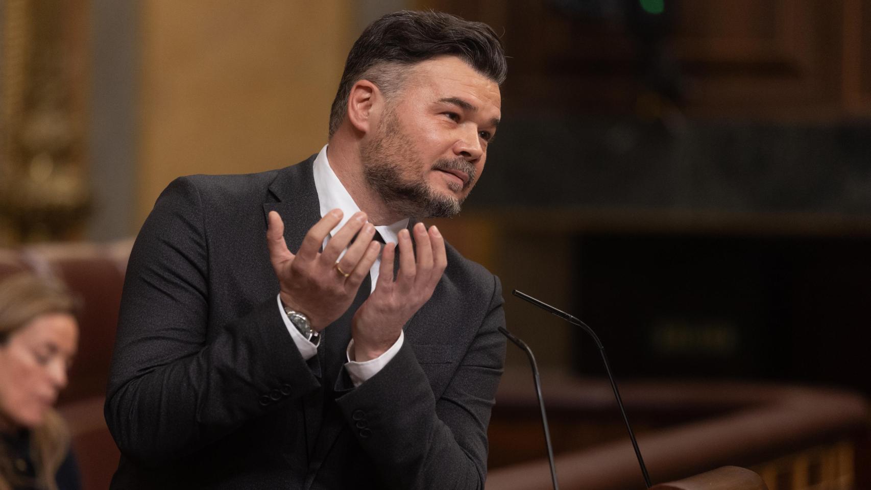 El portavoz de ERC, Gabriel Rufián, el pasado 15 de enero en el Congreso.