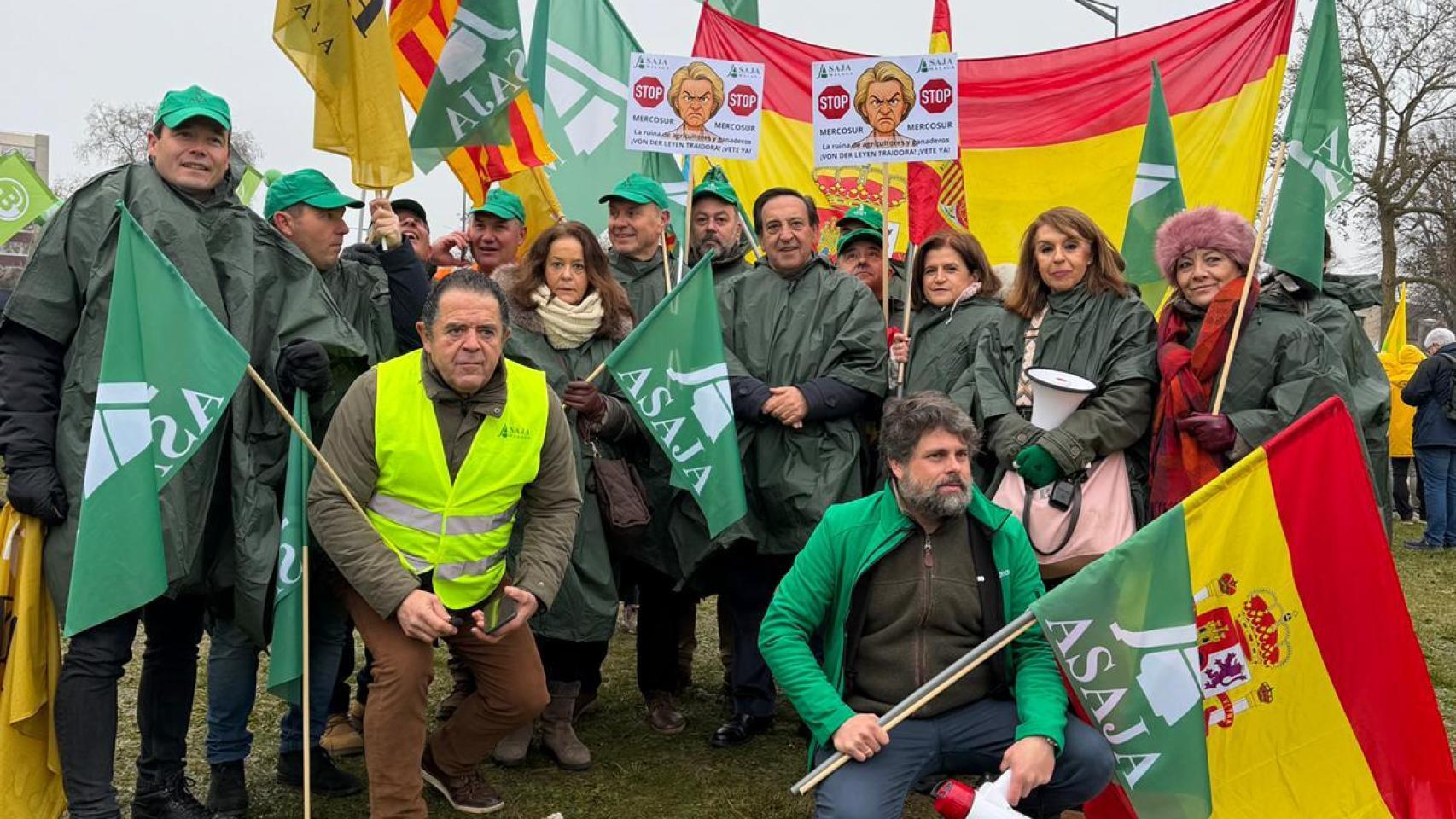 Agricultores de Castilla-La Mancha en la protesta de Estrasburgo.