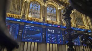 Interior del Palacio de la Bolsa de Madrid.