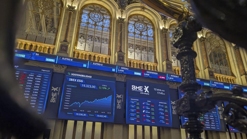 Interior del Palacio de la Bolsa de Madrid.