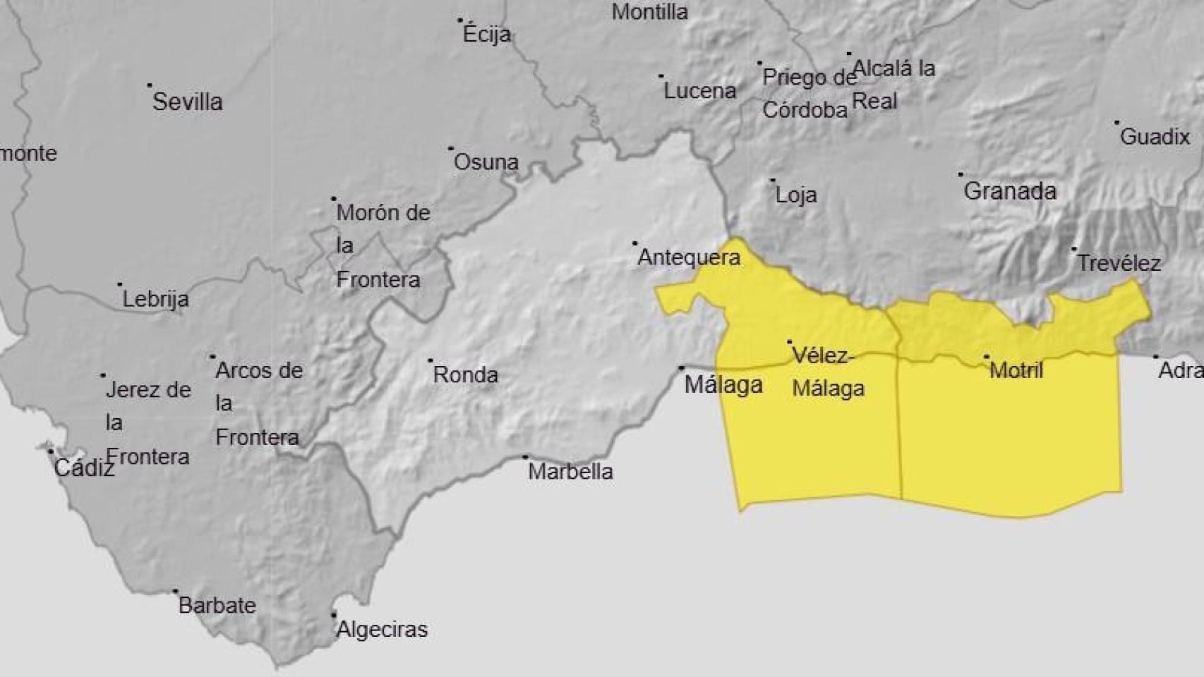 El mapa de avisos de la Aemet de este martes.